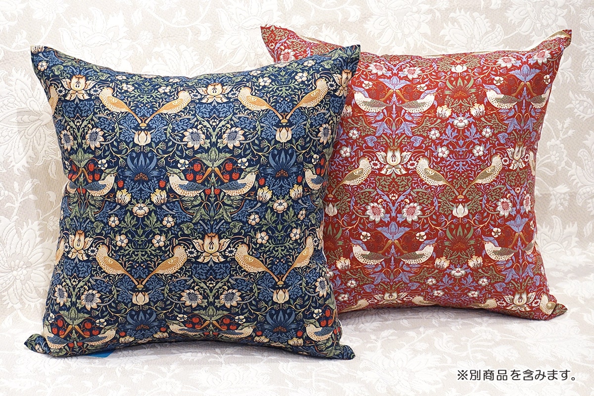 Morris Collection クッションカバー（45cm） いちご泥棒/ネイビー MCC