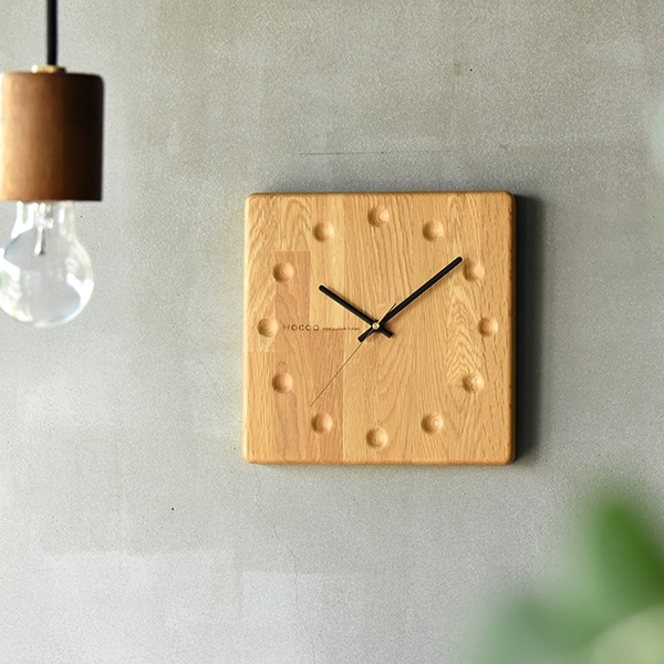 Wall Clock Block Stripe」木のぬくもりが重なり合う、置き・壁掛けが