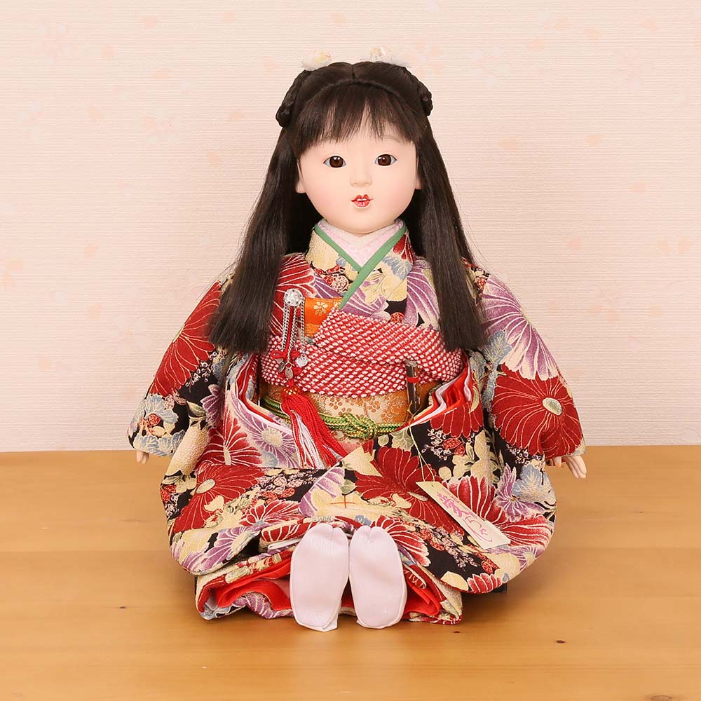 市松人形 齊藤公司作 10号 愛ちゃん お座り ちりめん