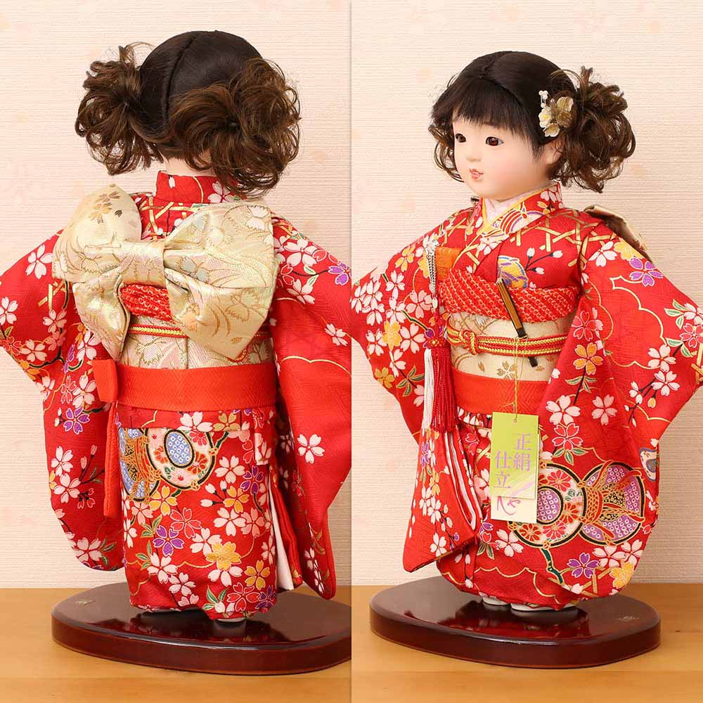市松人形 齊藤公司作 9号 n23kt9-c1 横幅30cm