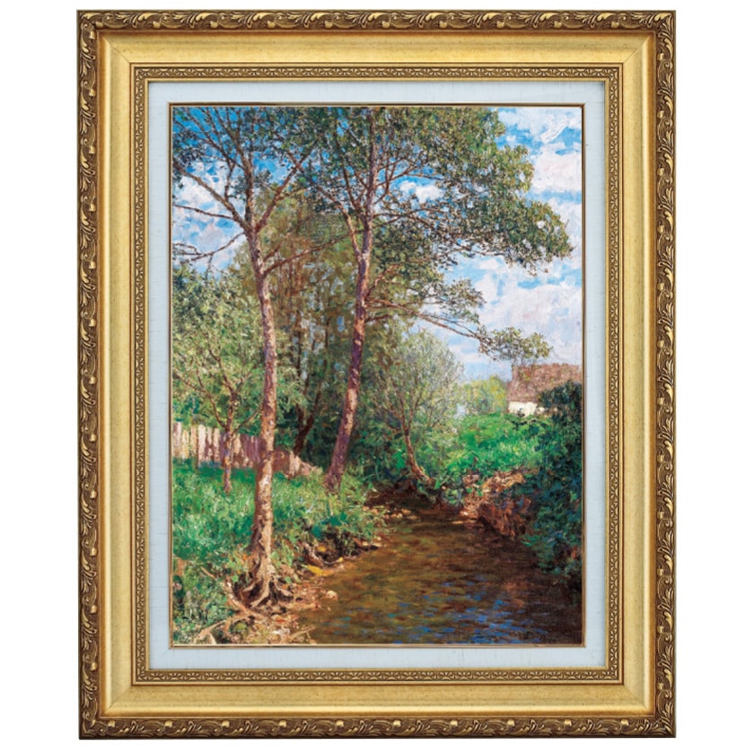 アルフレッド・ツォフ 「小川のある晴れの景色」 6号 立体複製名画 【5