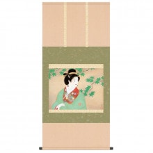 上村松園 作品 「母子」 掛軸 インテリア【ポイント5％還元中