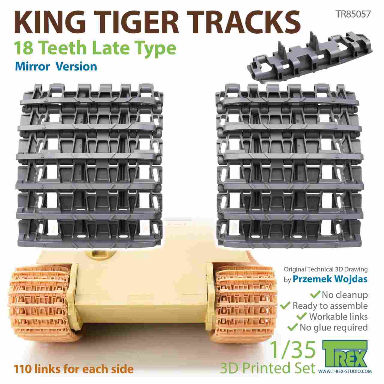 TR85057 1/35 WWII ドイツ キングタイガー 18枚歯起動輪用履帯 後期型