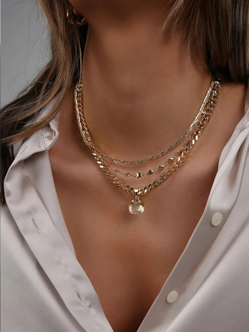Crystal Haze Jewelry】Habibi チェーンネックレス - GD（ネックレス
