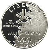 アメリカ ソルトレイク冬季五輪記念 1ドル銀貨 2002-P Proof 証明書