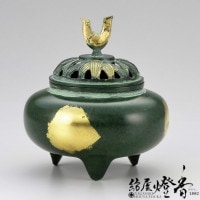 香炉/香器『高岡銅器【平型香炉/松/古手色】銅製・正晴作[空焚き用