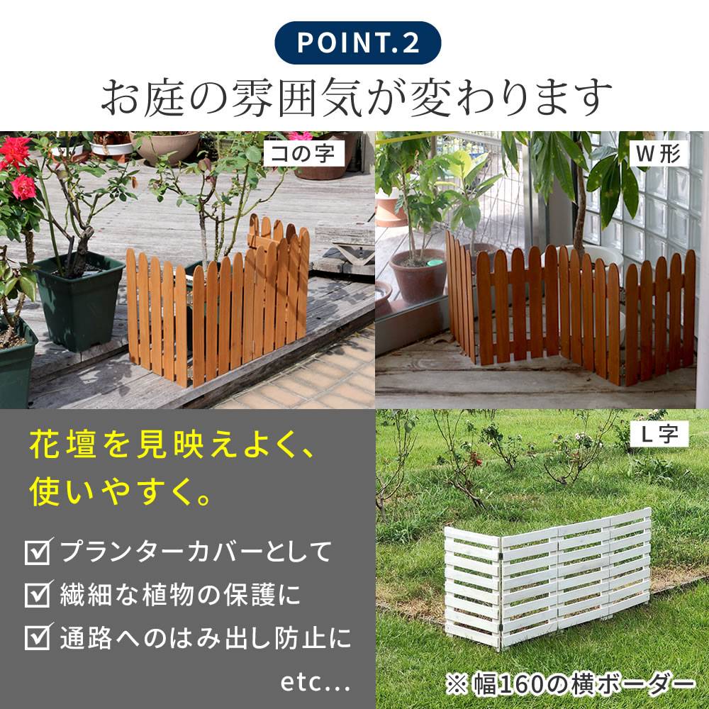 フェンス 2枚組 幅1210×奥行15×高さ440mm ミニフェンス ガーデン