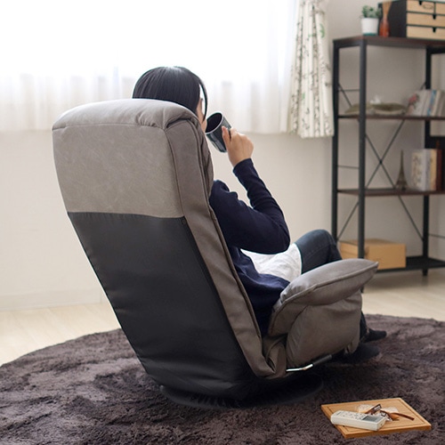 座椅子 回転 リクライニング ハイバック 肘付き 83-960-961（商品番号