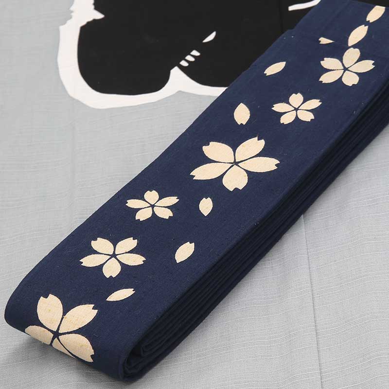 男帯｜祭帯】染め角帯No.80「桜大小」紺□祭用品専門店浅草絆纒屋