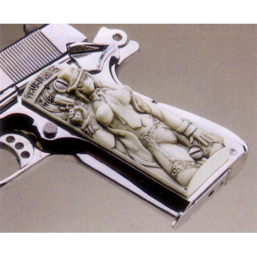 店内全品5％OFFクーポン】各社M1911用美女グリップ ・白色 象牙色