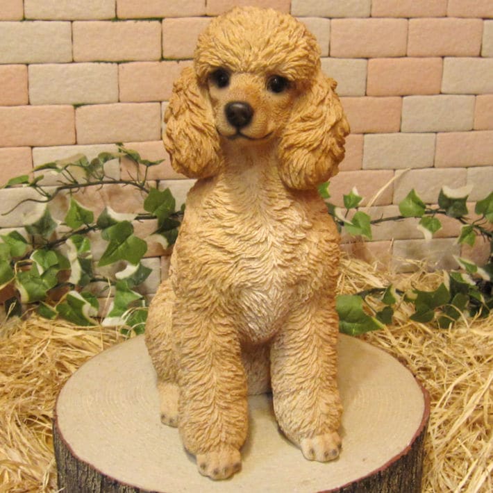 犬の置物 プードル ラージサイズ リアルな イヌの置物 いぬの