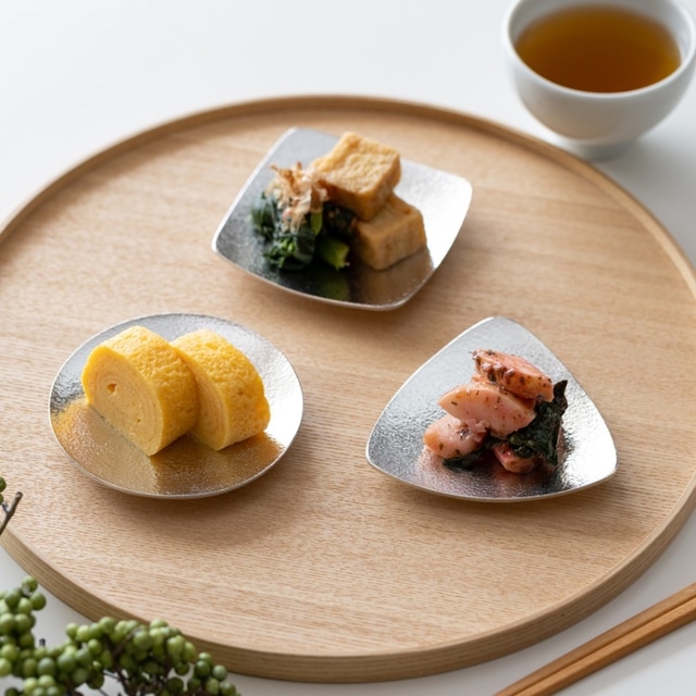 小皿 - 丸・三角・四角｜錫製雑貨・酒器の通販は能作オンライン