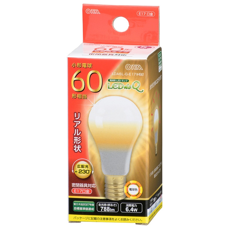 LED電球 小形 E17 60形相当 電球色｜LDA6L-G-E17 IH92 06-3441｜通販