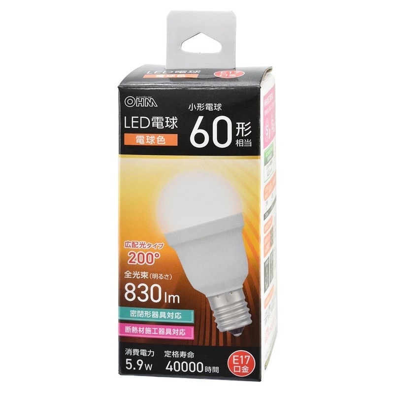 LED電球小形 E17 60形相当 電球色｜LDA6L-G-E17 IS53 06-5475｜通販