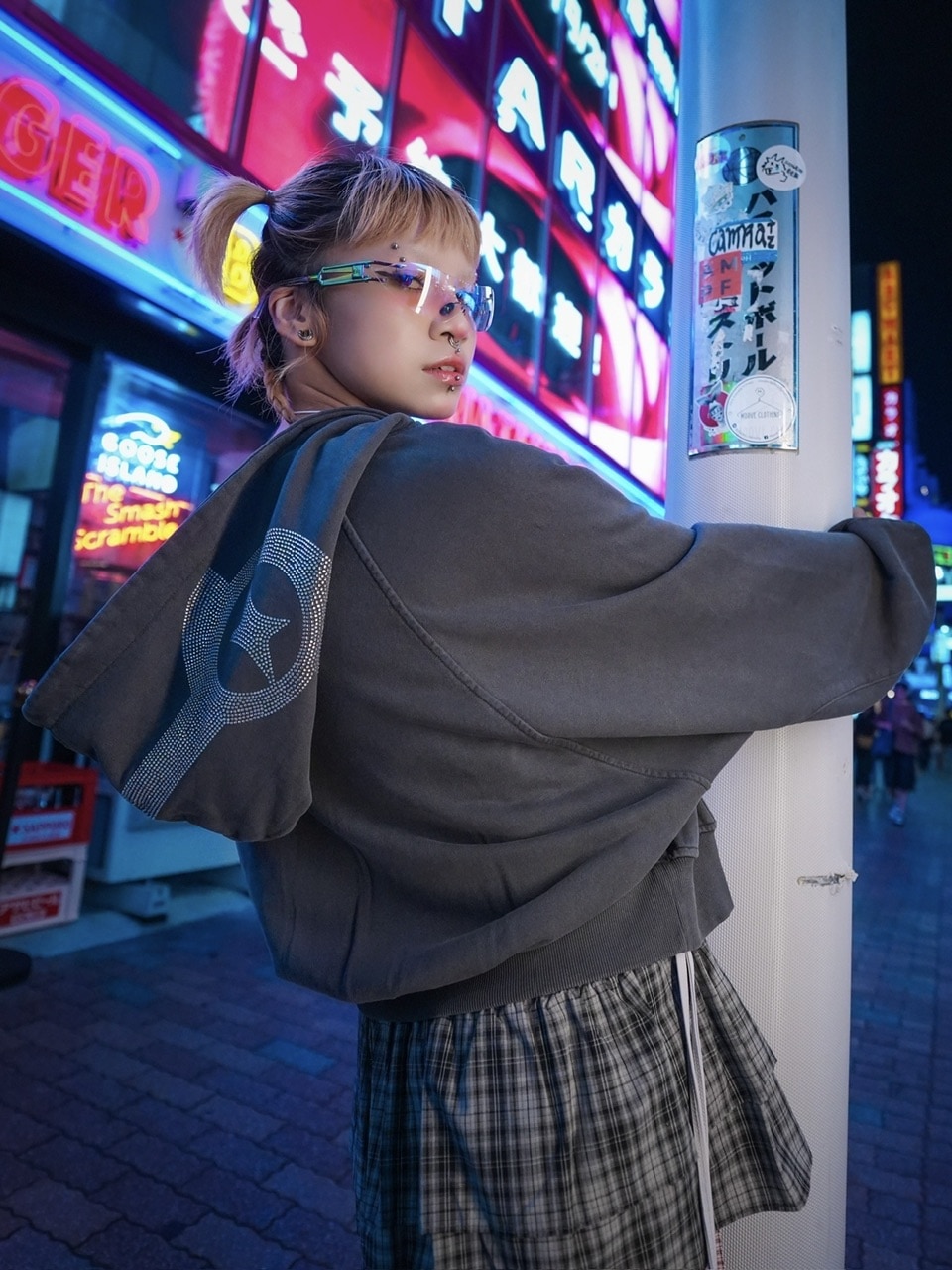 NMTXU】rhinestone design zip parka / 【エヌエムティーエックスユー