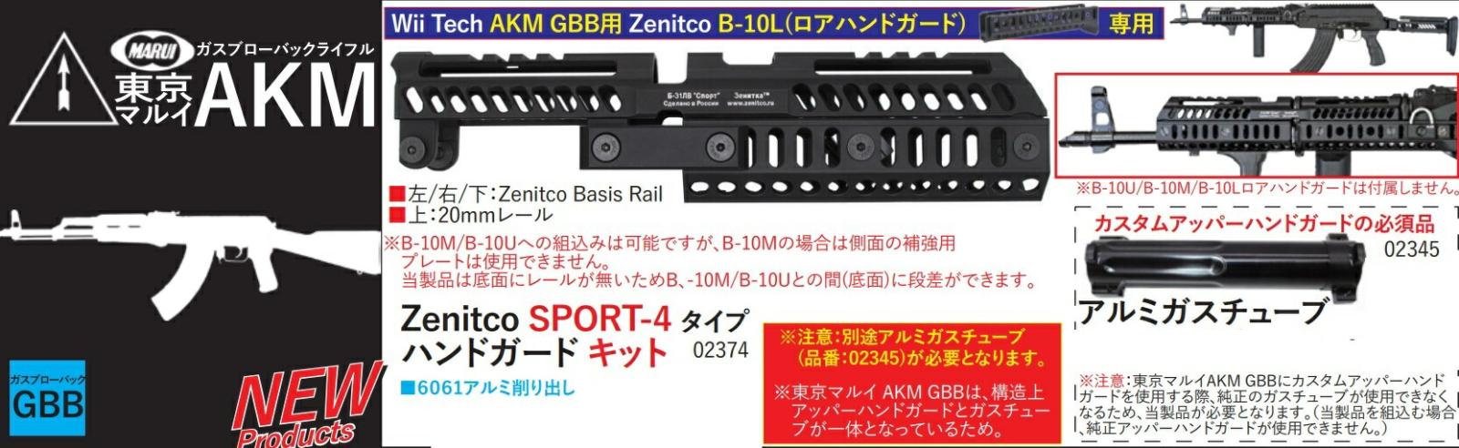 WII TECH レールアッパーハンドガード Zenitco SPORT-4 タイプ 東京