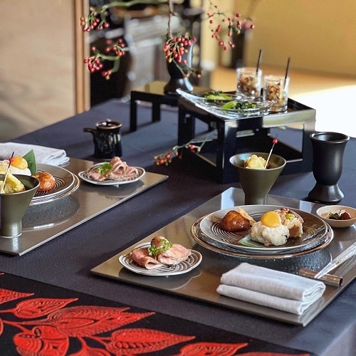 入子膳（黒）｜漆器の島安【うるわしうるし】根来塗、食器、テーブル