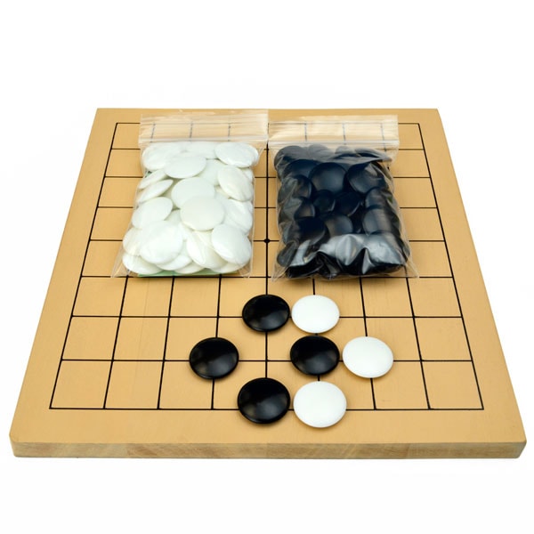 囲碁セット 訳ありの木製9路盤セット（プラ碁石椿）【数量限定