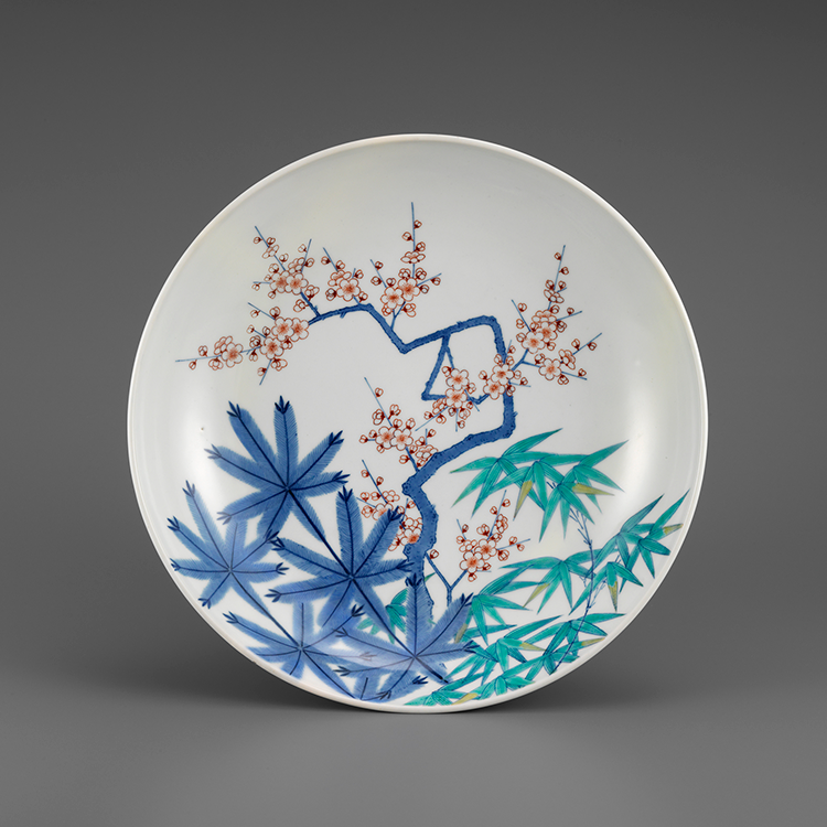 色絵松竹梅文大皿 鍋島藩窯 江戸時代中期 出光美術館 | - Japaaan