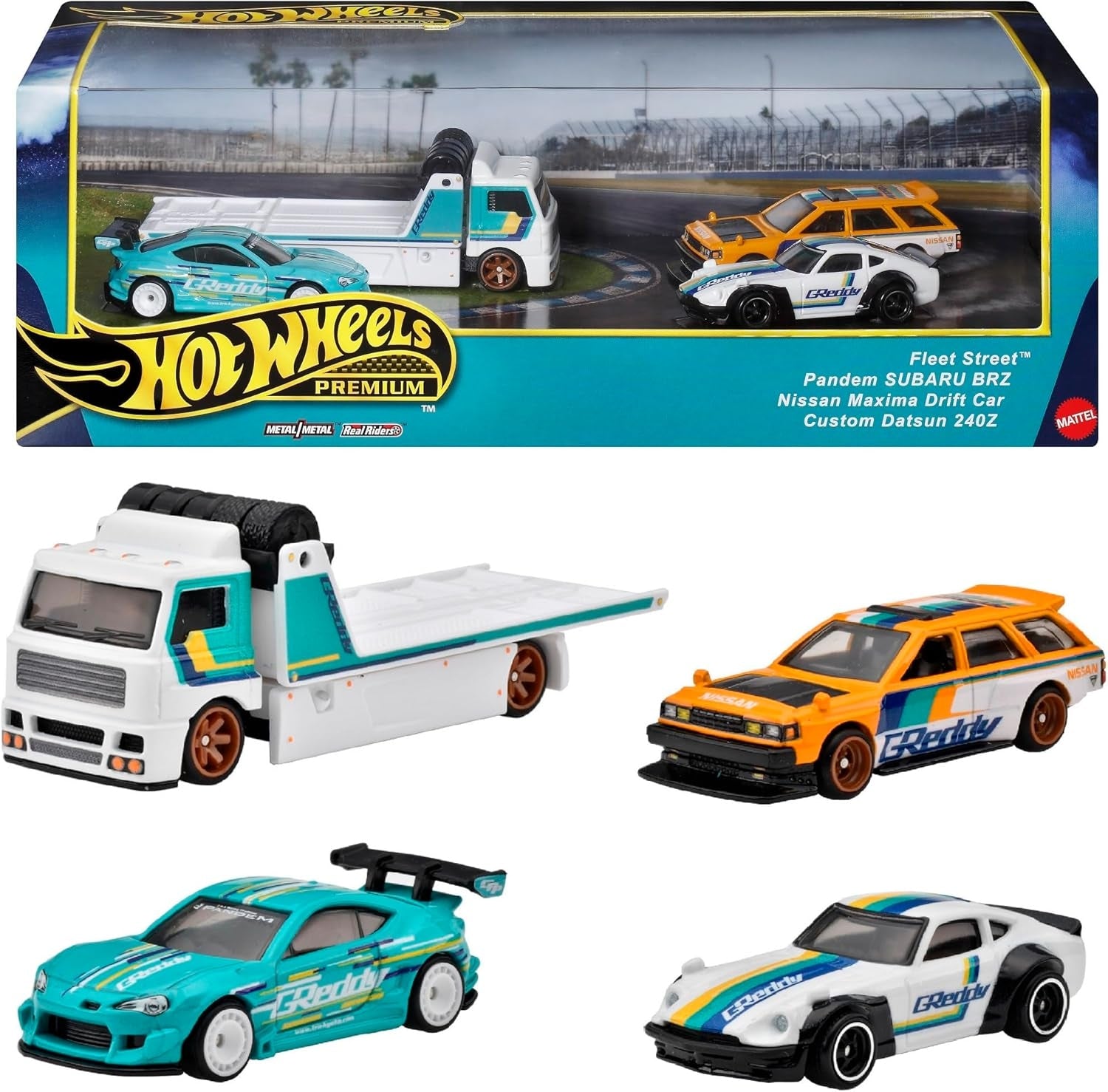 Hot Wheels Premium Collector Set, Subaru, Nissan, Datsun Cars & 1