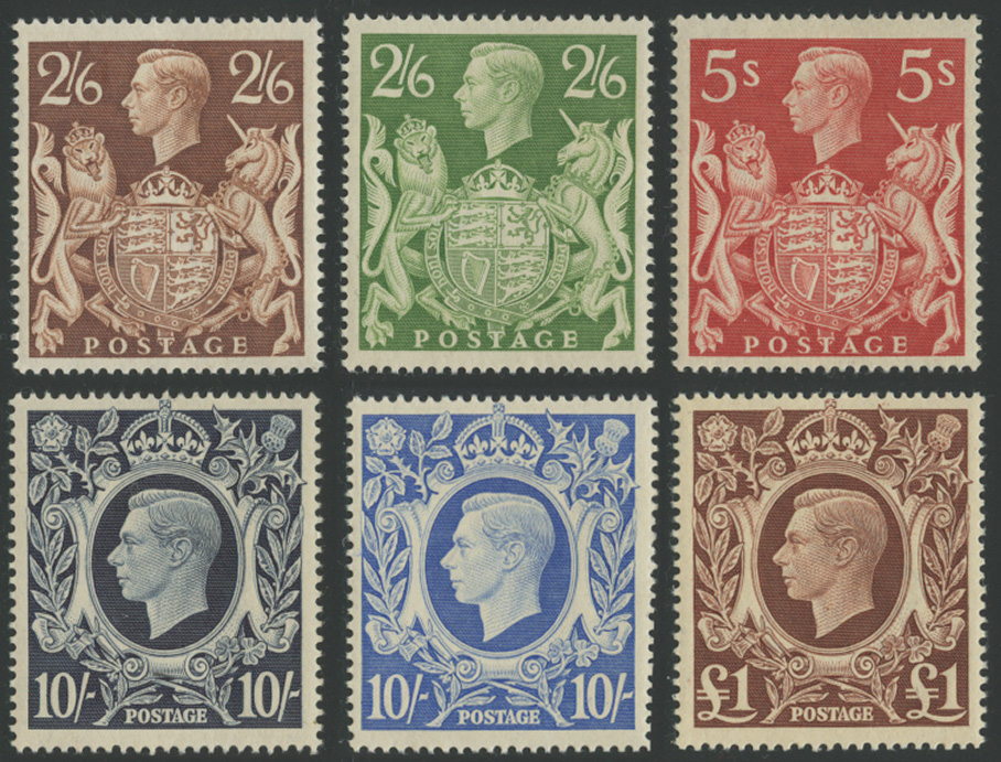イギリス 1939-48年普通切手・高額図案6種(LH) - 趣味の切手専門店