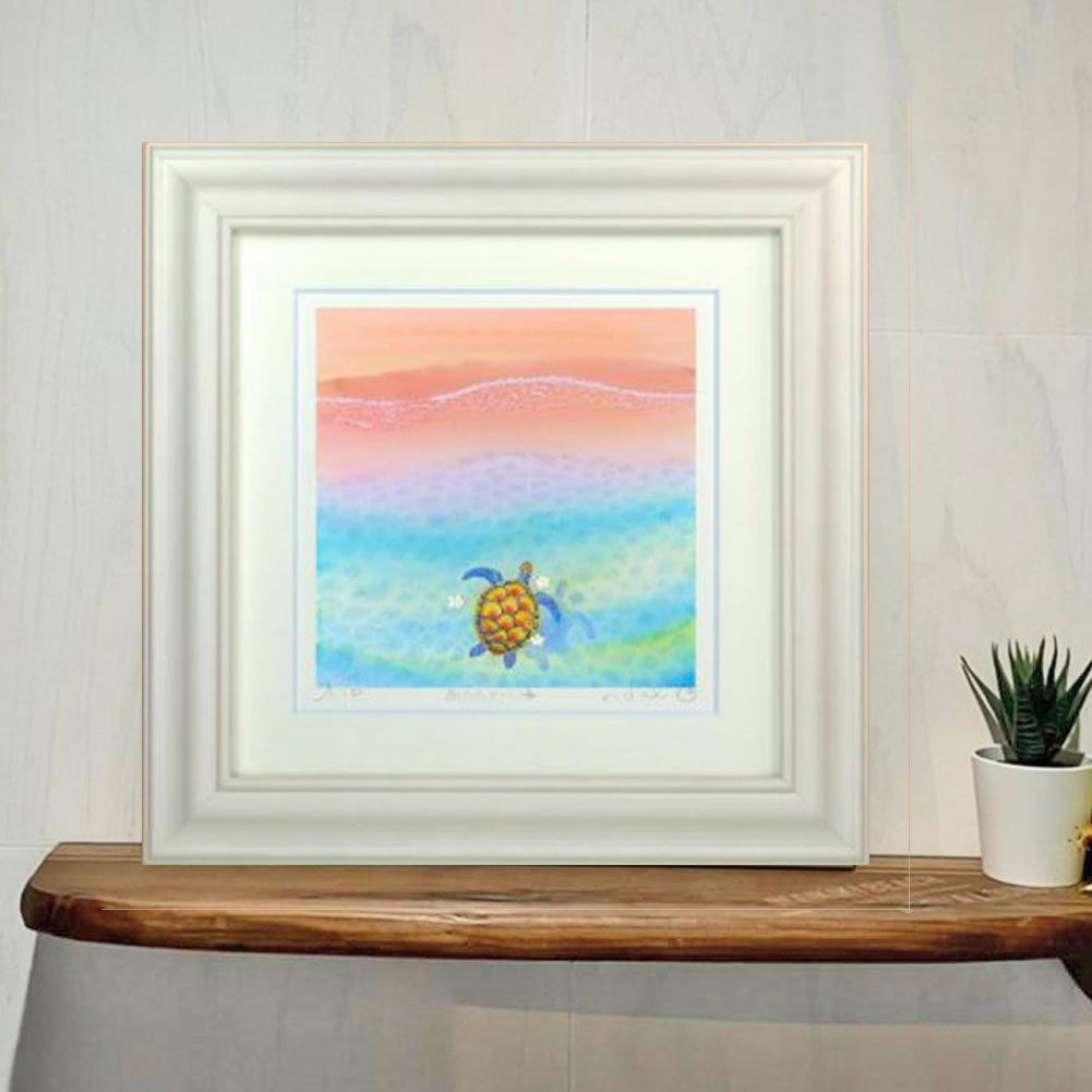 観音崎海岸水彩画 木製フレーム付き 観音崎海岸水彩画 木製フレーム付き