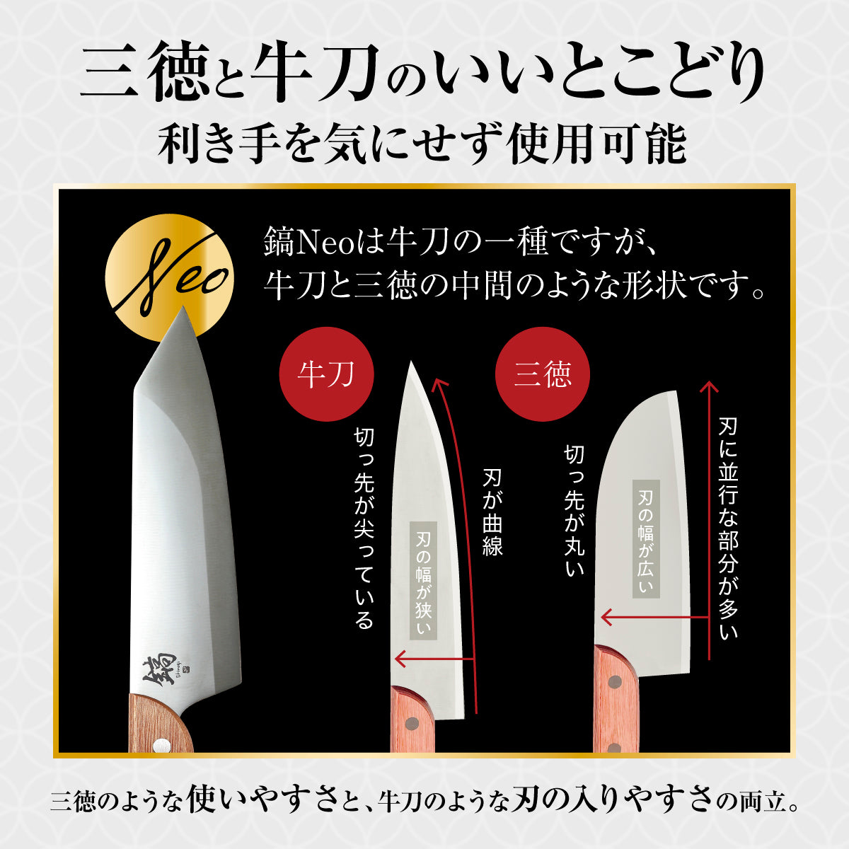 鎬-Shinogi-Neo│驚異の長切れを実現した日本製の牛刀包丁 | わくたん