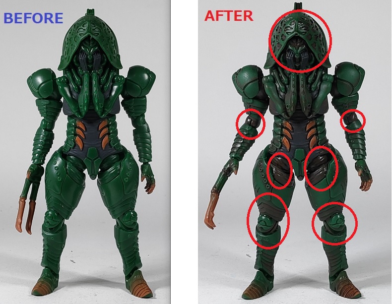 掌動 仮面ライダーカブト ワーム（サナギ体） レビュー＆部分塗装