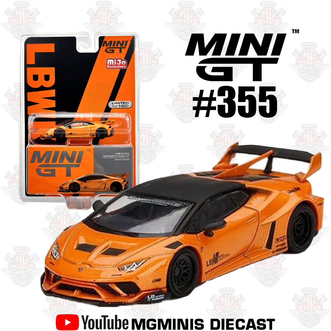 Mini GT LB WORKS Lamborghini Huracán GT Arancio Borealis #355