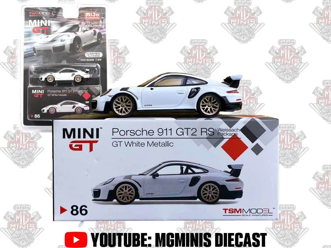 Mini GT Porsche 911 GT2 RS Branca #86 – MgMinis Diecast