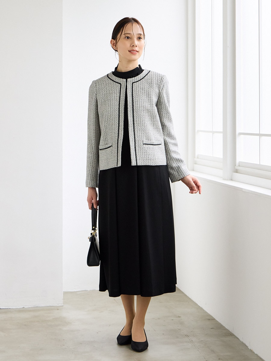 喪服・礼服】【ウォッシャブル】ラグランスリーブテントラインブラック