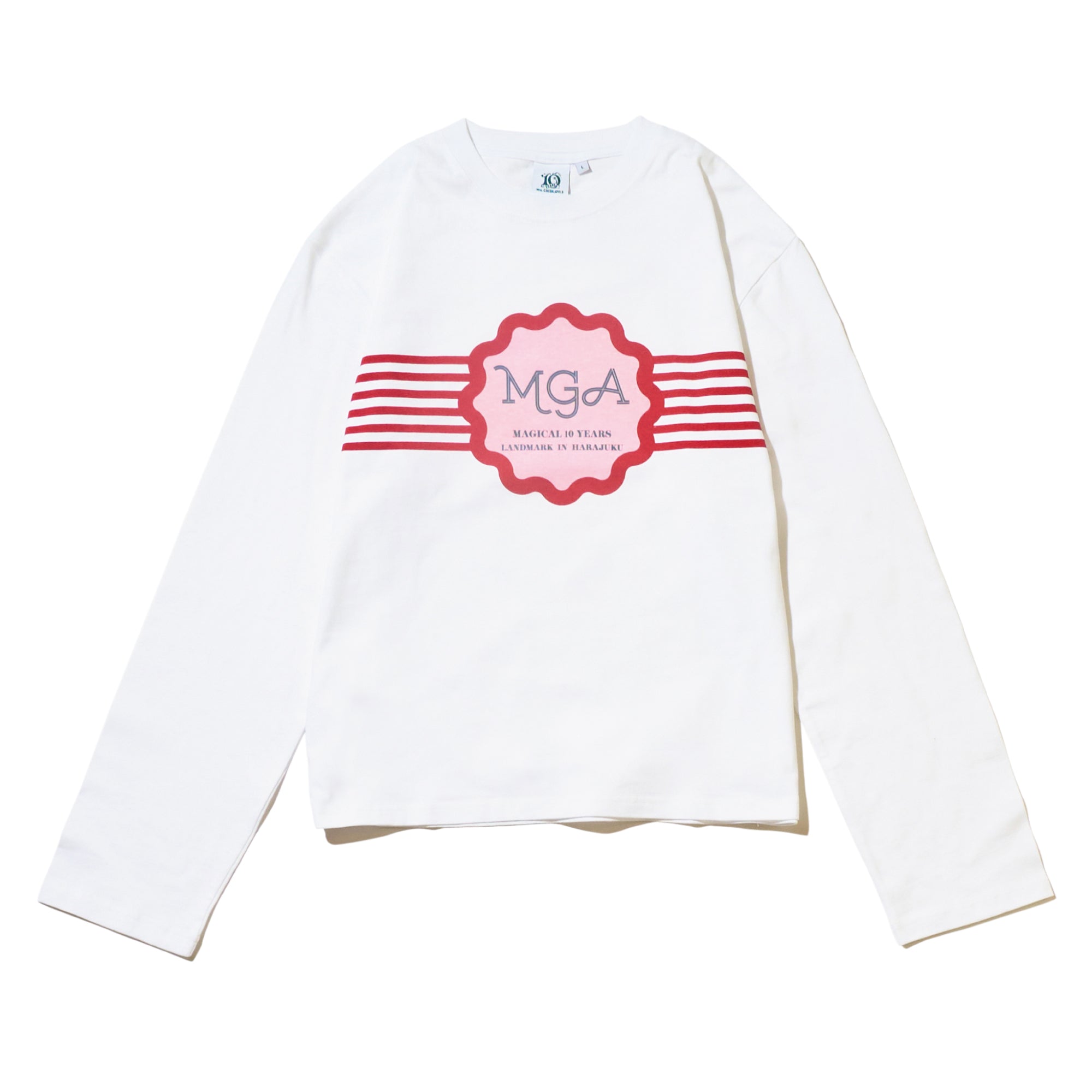 LANDMARK IN HARAJUKU ロングスリーブTシャツ / ホワイト – Mrs. GREEN