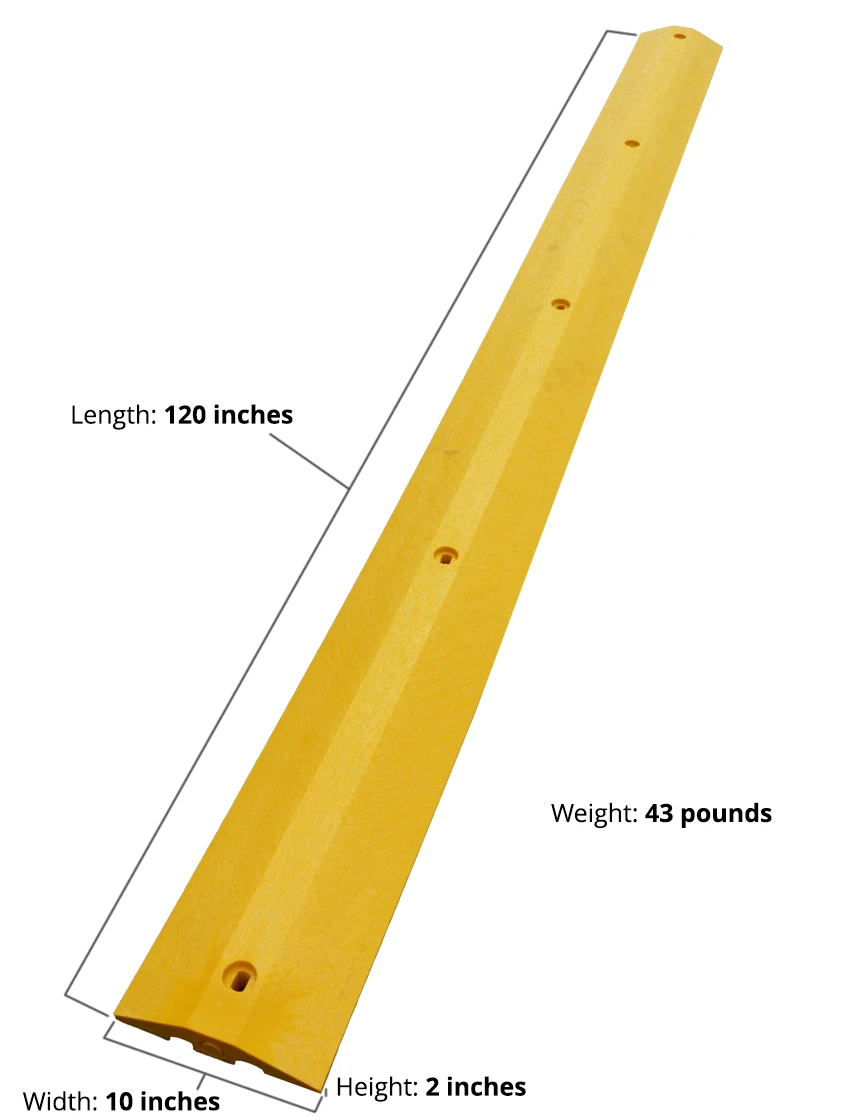 10' Yellow Plastic Speed Bump w/ Steel Spikes | TSS