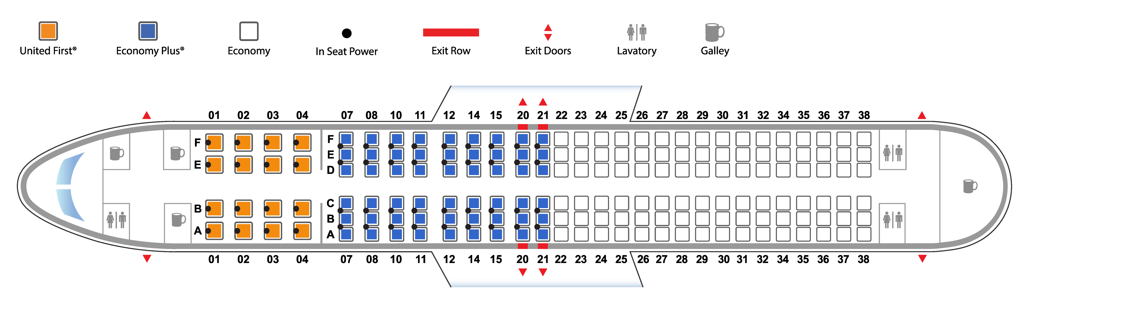 座席表 - ボーイング737-800（738）| ユナイテッド航空
