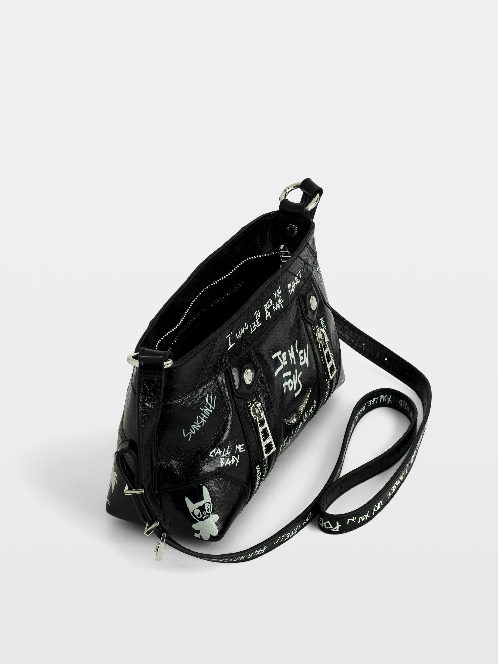 Sunny Mood Bag Black Vintage Patent Leather | Zadig&Voltaire