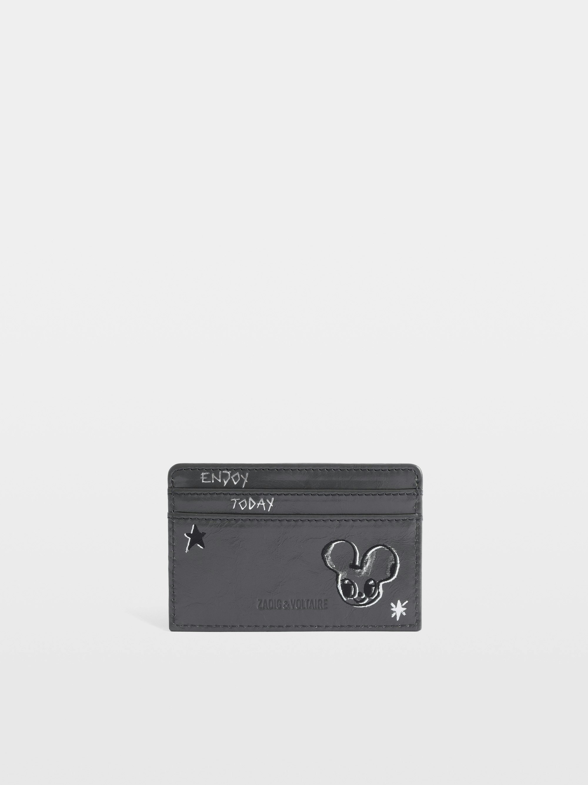 Gray Leather Card Holder Humberto Cruz | Zadig&Voltaire