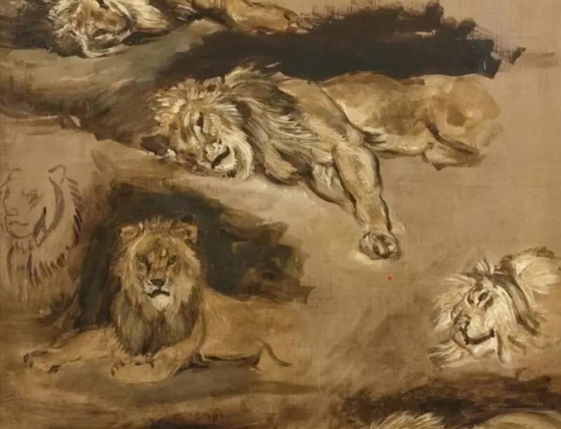 ドラクロワがライオンを描いた油彩習作が150年ぶりに個人宅で発見。3