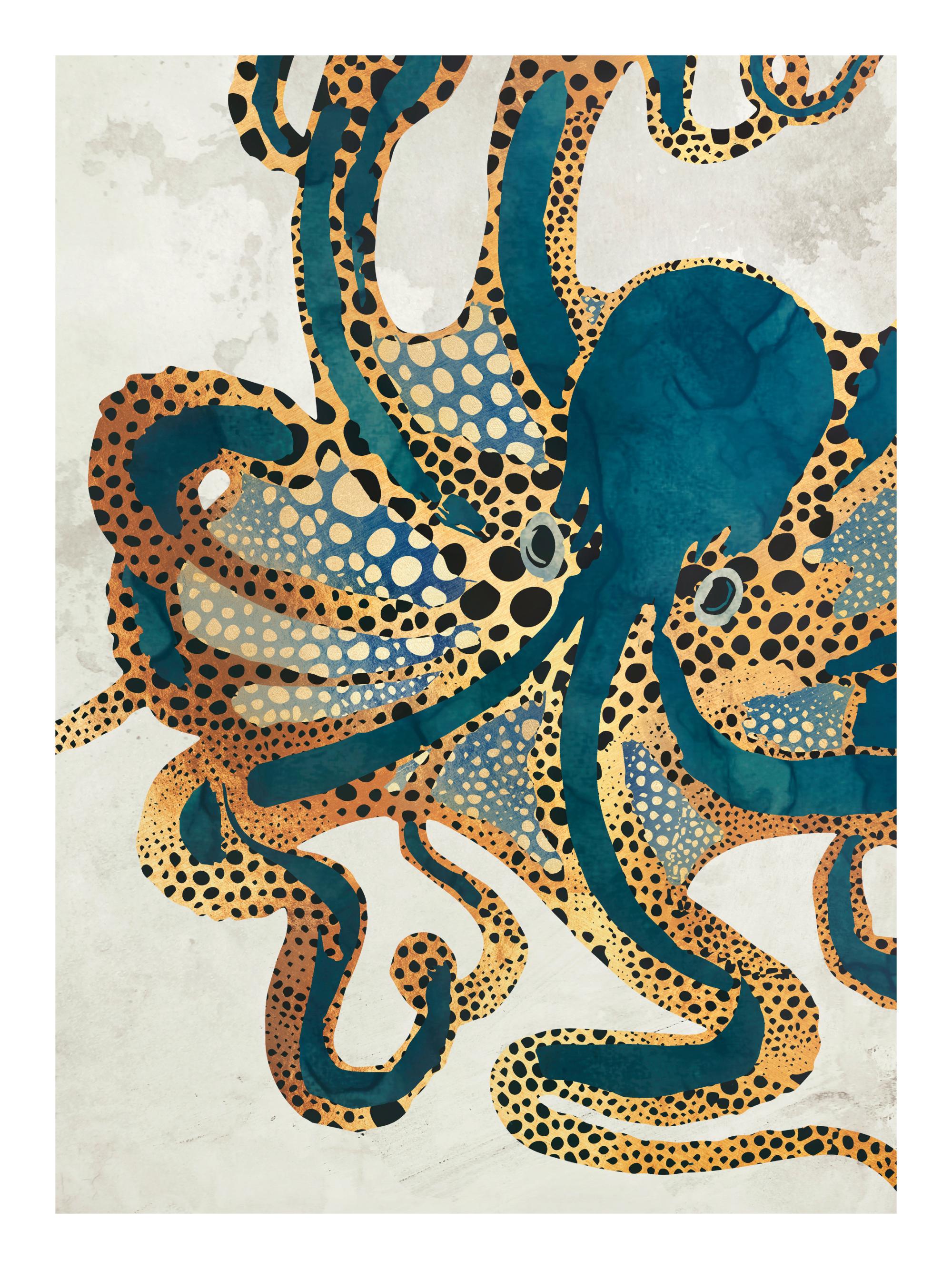 Underwater Octopus Print - SpaceFrog Designs Poster | Desenio