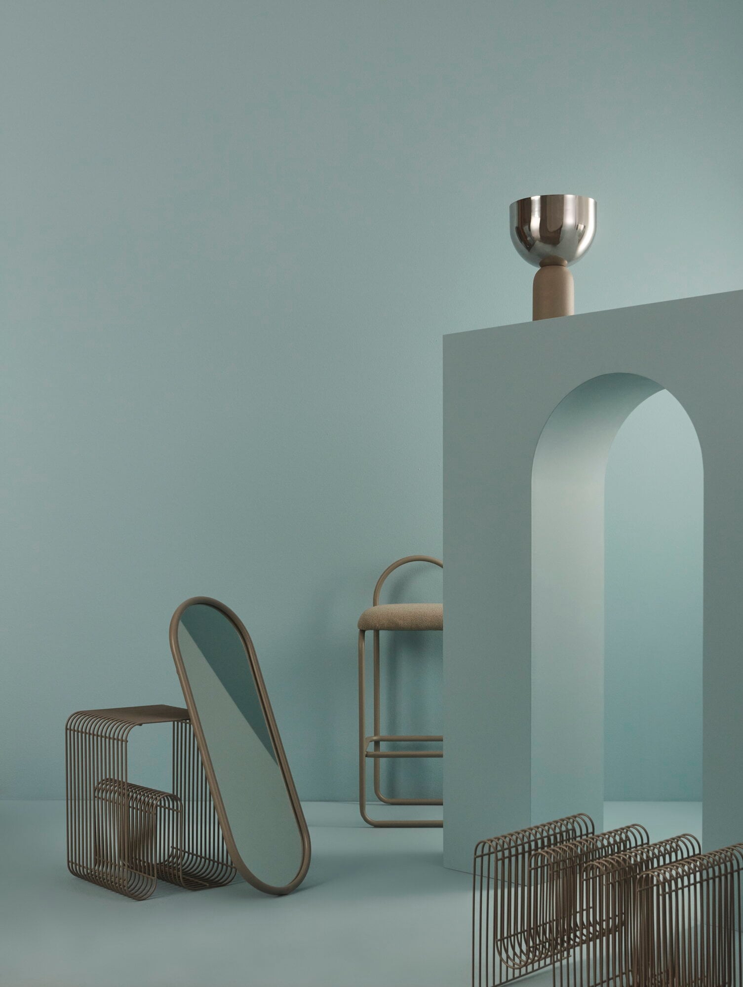 AYTM Curva magazine holder, taupe | Finnish Design Shop