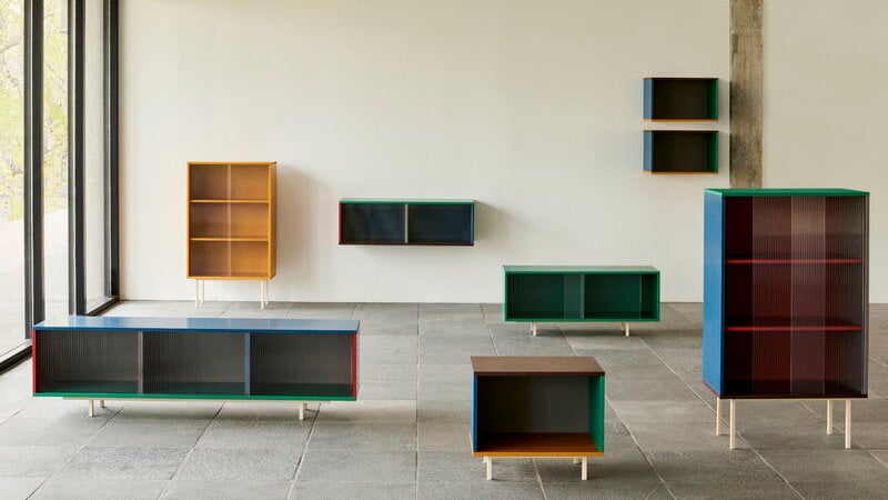HAY Colour Cabinet w/ glass doors, floor, 120 cm, multicolour