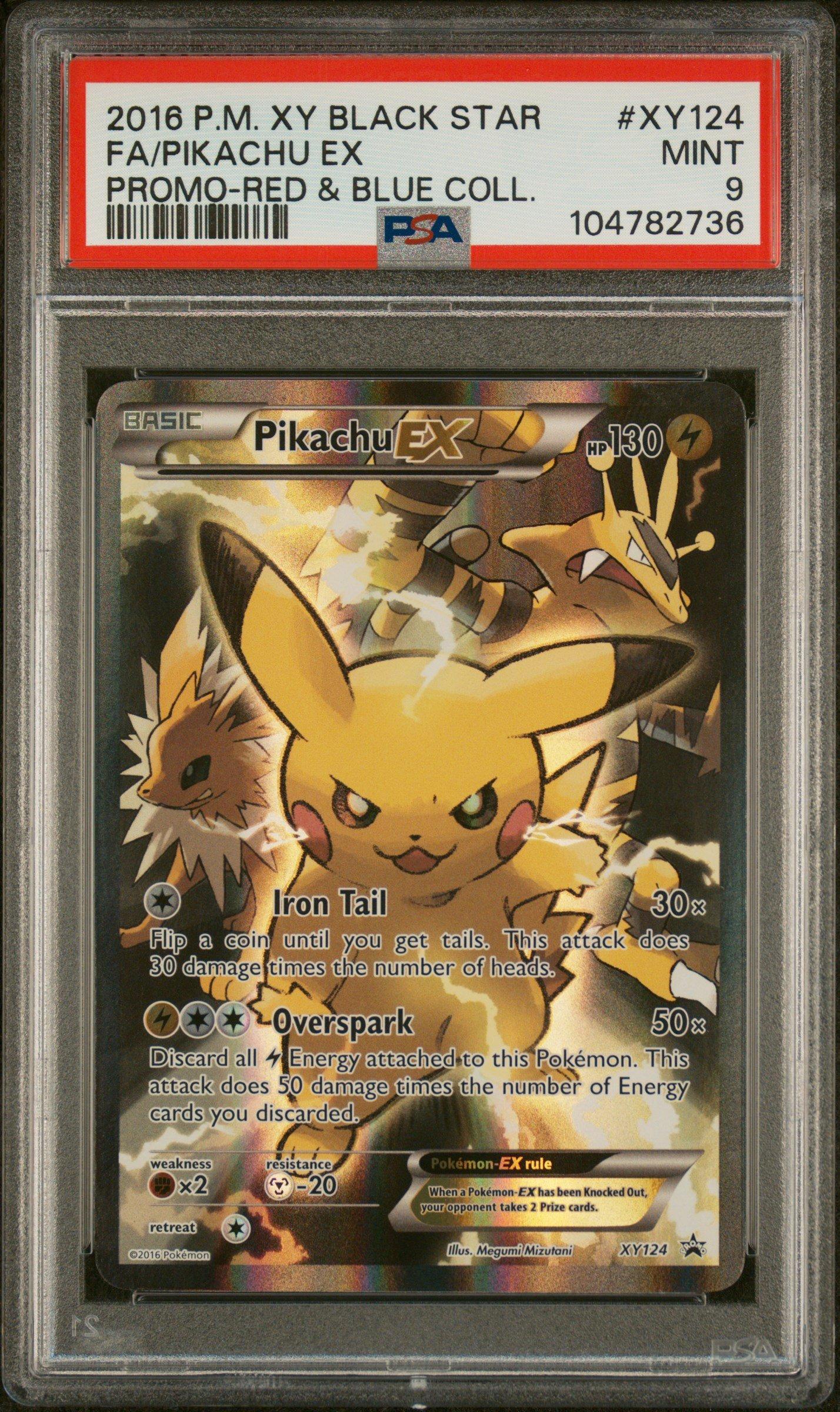 2016 Pokemon Xy Black Star Promo Xy124 Full Art/pikachu Ex Red