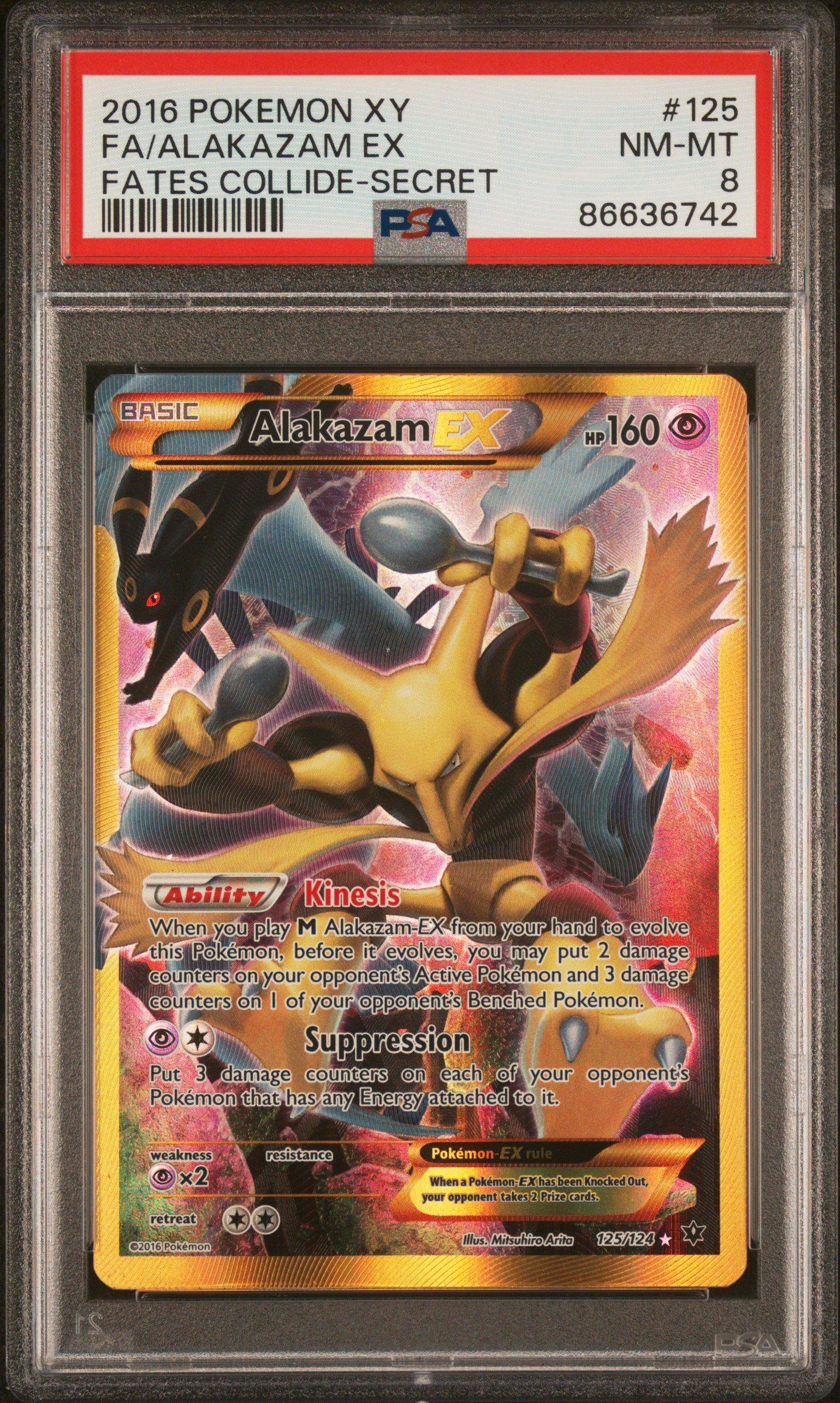 2016 Pokemon Xy Fates Collide 125 Full Art/alakazam Ex Secret PSA