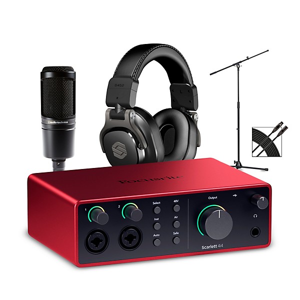 Focusrite Scarlett 4i4 4th Gen With Audio-Technica Microphone