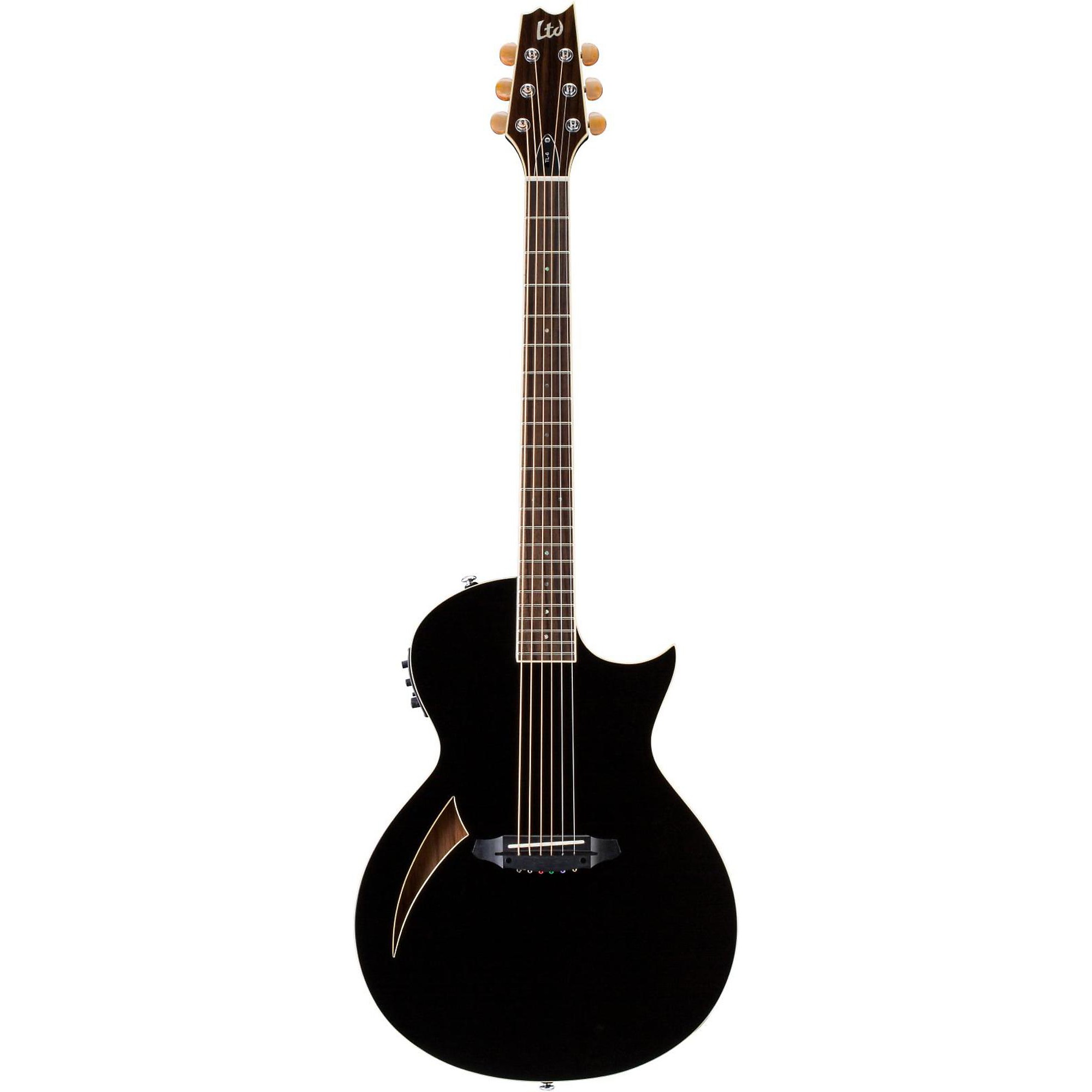 ESP LTD TL-6 Thinline Acoustic-Electric Guitar Black | Guitar Center