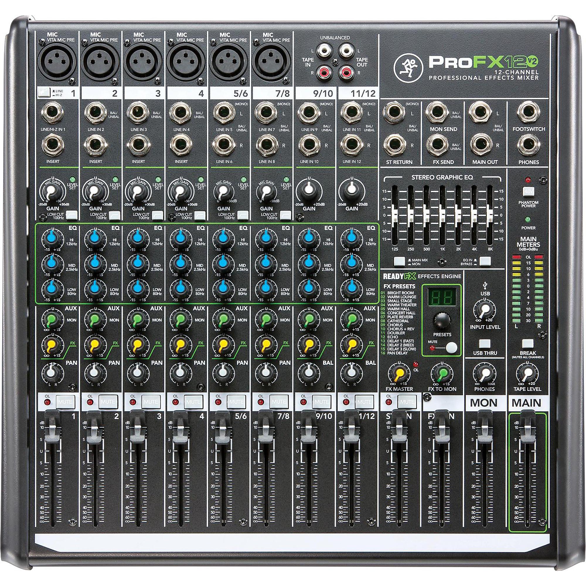 Mackie ProFX12v2 12-Channel Professional FX Mixer with USB