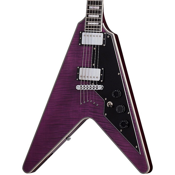 Schecter Guitar Research V-1 Custom Electric Guitar Transparent