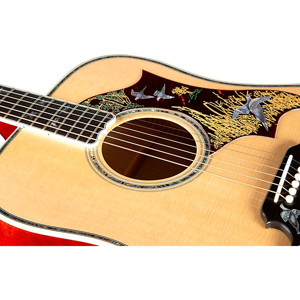 Platinum Gibson Custom Doves In Flight Acoustic Guitar Antique