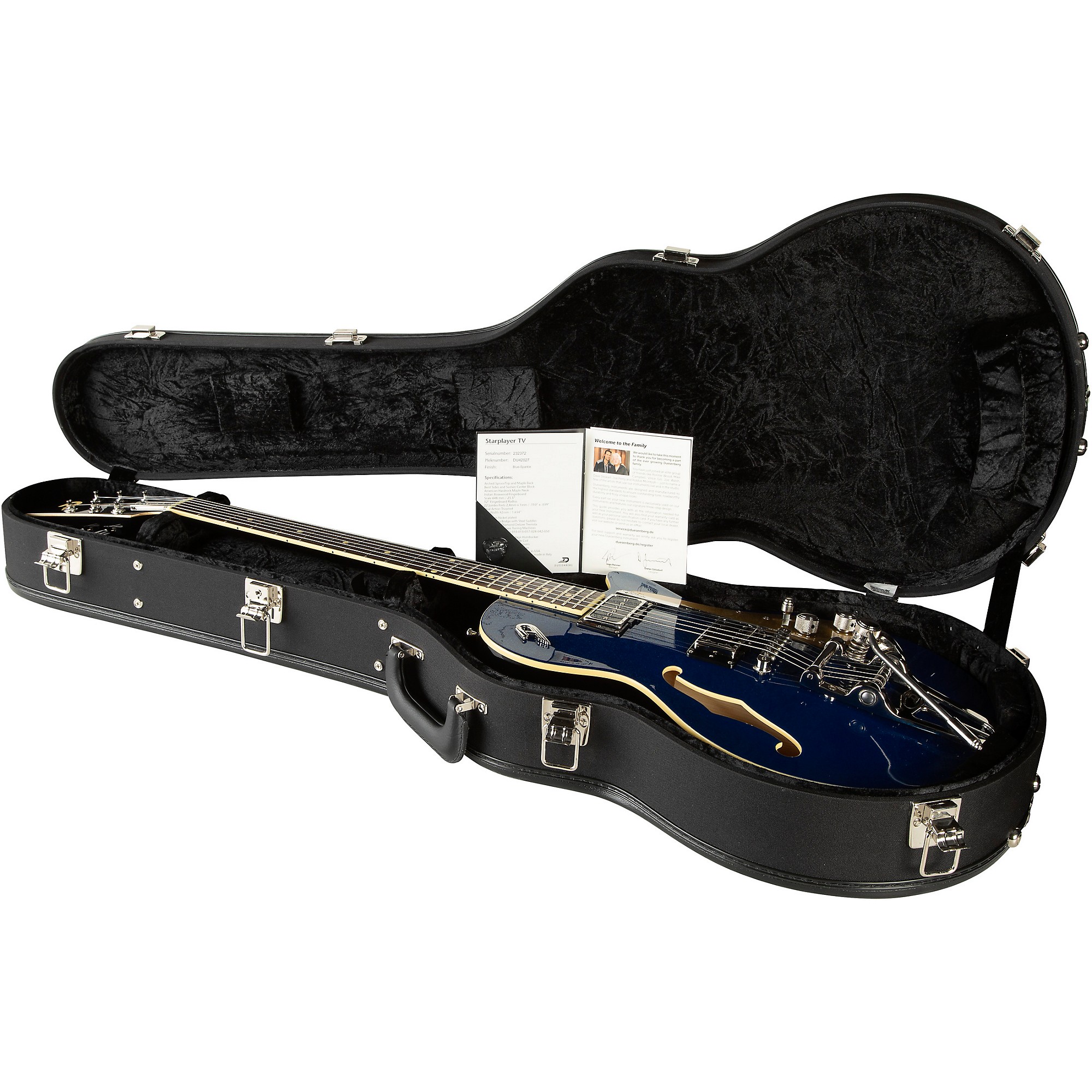 Platinum Duesenberg Starplayer TV Semi-Hollow Electric Guitar Blue