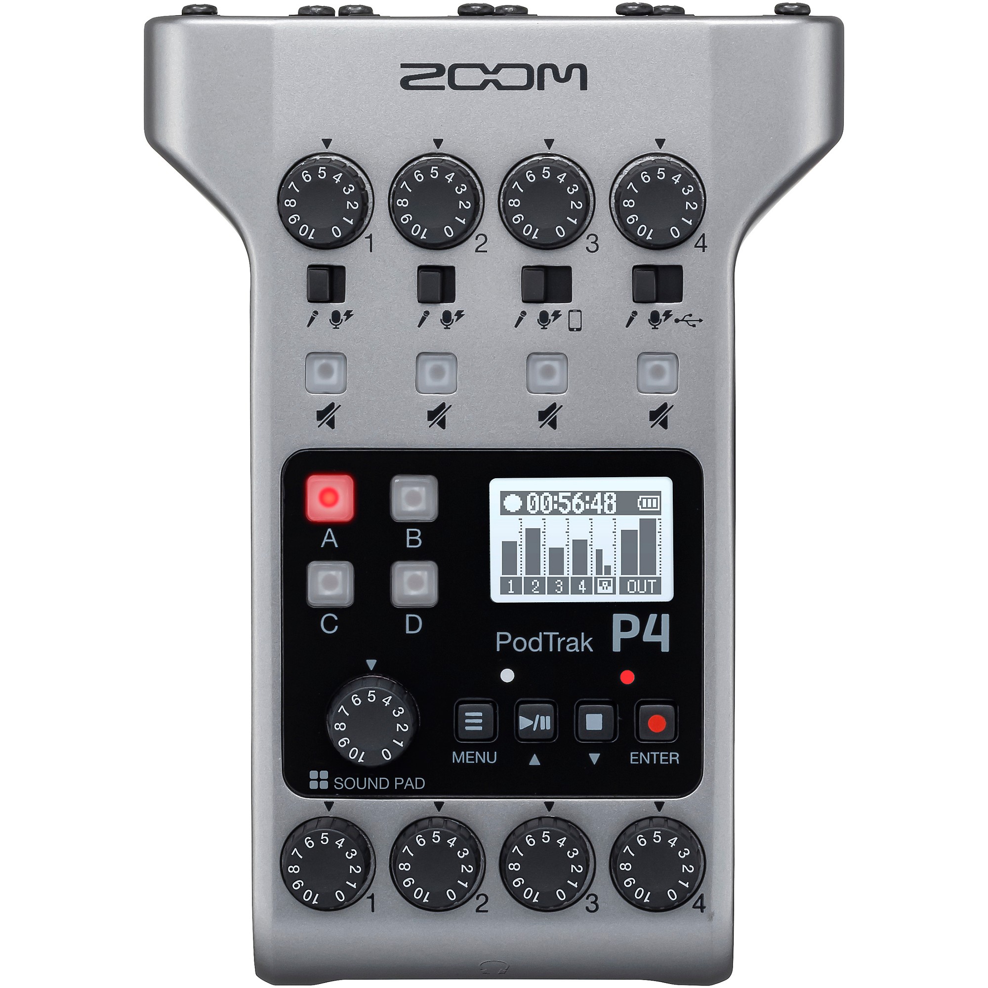 Zoom PodTrak P4 Portable Multitrack Podcast Recorder | Guitar Center