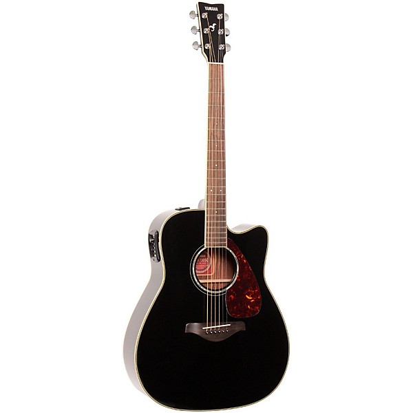 Yamaha FGX730SC Solid Top Acoustic-Electric Guitar Black | Guitar